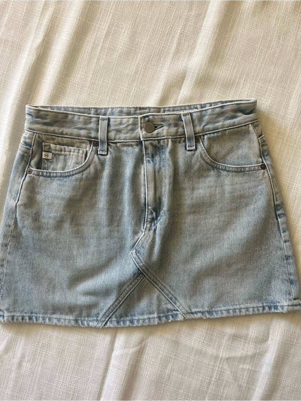 Light Wash Denim Mini Skirt - Women